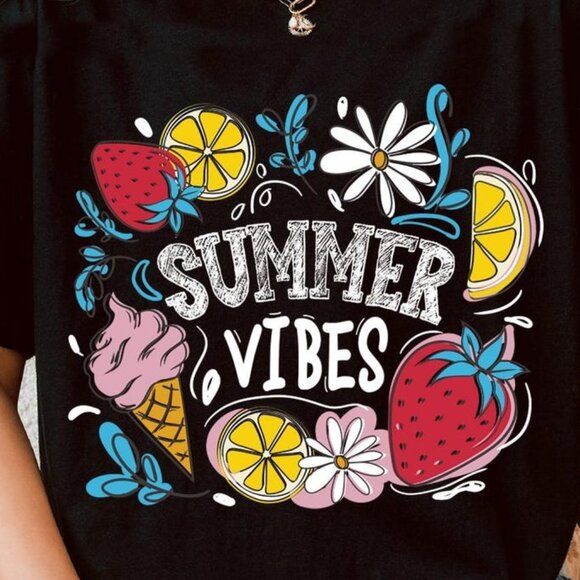 Summer Vibes Shirt, Retro Summer Tee, Hello Summer T-shirt - Picture 2 of 3